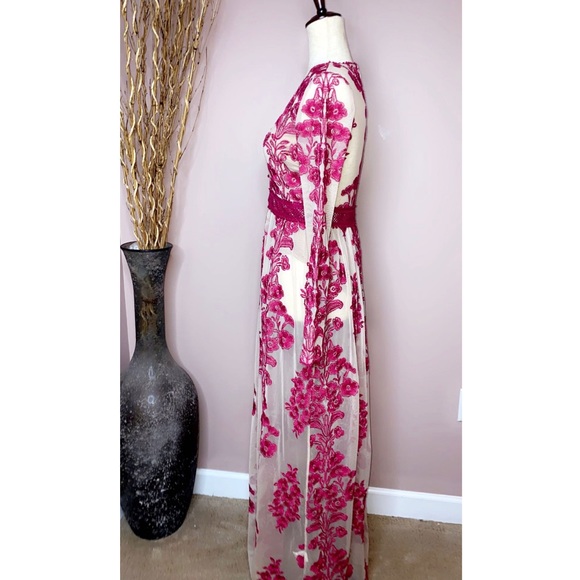 🚫SOLD🚫 For Love & Lemons ‘Temecula’  maxi dress in berry sz M - Picture 10 of 13